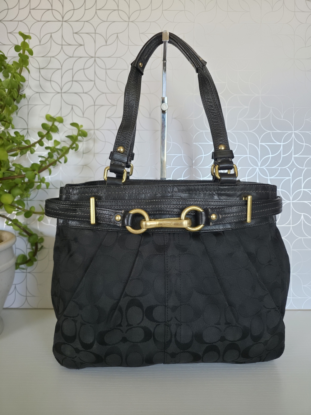 vintage mid-2000s Coach Pleated Hamptons Carryall Tote